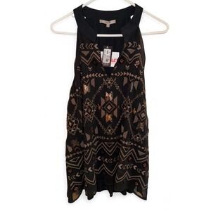 Miss Me Tanktop Sequence Aztec Print Women's Large NWT